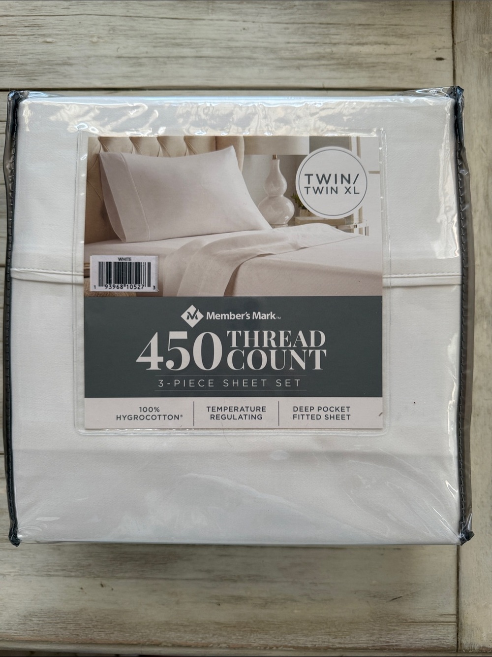 Member's Mark 450-Thread Count White Twin/Twin XL 3-Piece Sheet Set